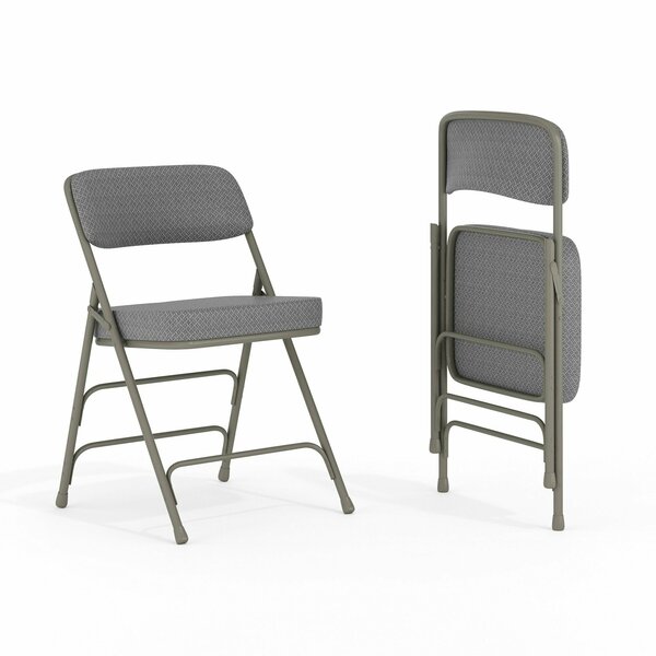 Flash Furniture Gray Fabric Folding Chair 2-HA-MC320AF-GRY-GG